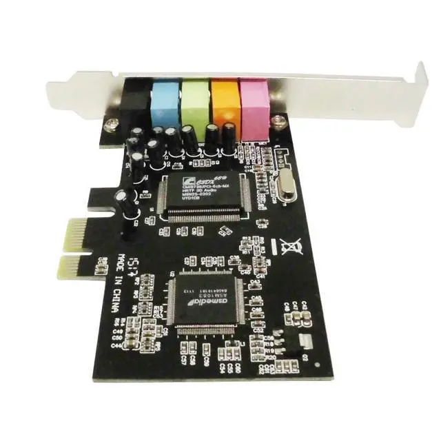 Alt view image 3 of 7 - PCIe Sound Card 5.1 Surround Internal Desktop PC Audio Card, PCI Express 8738 Chipset 6 Channel Stereo Sound Card with Color Coded Ports for Gaming Music Movies Windows 10 Compatible