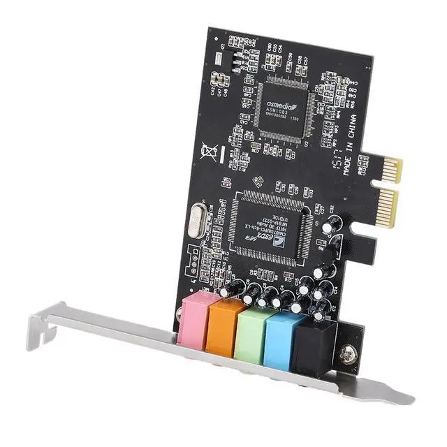 Alt view image 7 of 7 - PCIe Sound Card 5.1 Surround Internal Desktop PC Audio Card, PCI Express 8738 Chipset 6 Channel Stereo Sound Card with Color Coded Ports for Gaming Music Movies Windows 10 Compatible