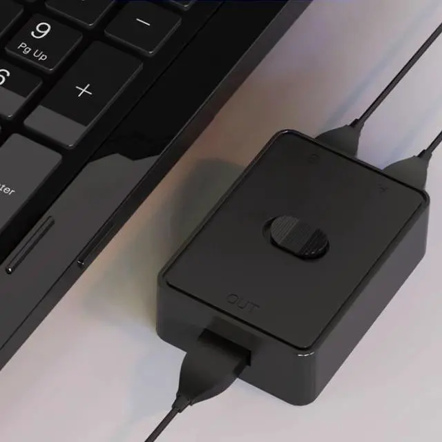 Alt view image 5 of 7 - USB 3.0 Sharing Switch 2 in 1 Out or 1 in 2 Out Manual Selector, Unpowered USB Device Switcher for Printer Scanner Keyboard Mouse Compatible with Windows Mac Linux Plug and Play Push Button Toggle