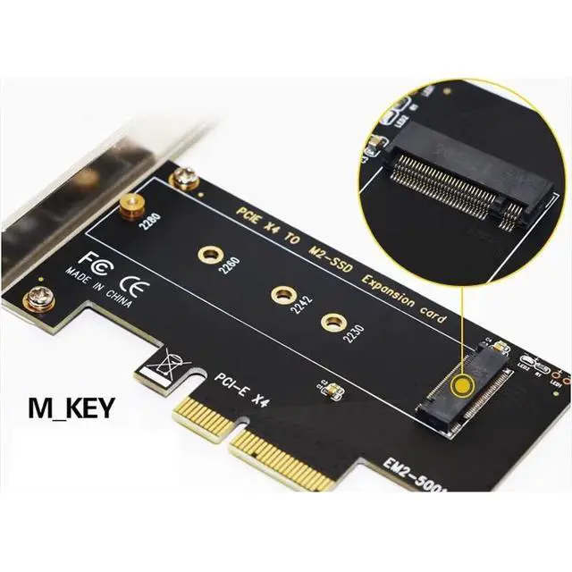 Alt view image 5 of 7 - NVMe M.2 to PCIe 3.0 x4 Adapter Card M Key SSD Converter, PCI Express Expansion Card for M.2 NVMe SSD Desktop PC Workstation Server Does Not Support SATA NGFF