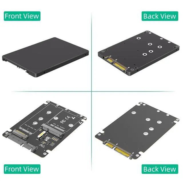 Alt view image 4 of 7 - M.2 SSD to SATA3 External Adapter Enclosure 2-in-1 Converter for NGFF & mSATA Drives, SATA III Portable Hard Drive Case, Dual-Use Design