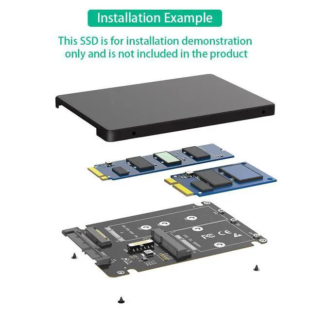Alt view image 7 of 7 - M.2 SSD to SATA3 External Adapter Enclosure 2-in-1 Converter for NGFF & mSATA Drives, SATA III Portable Hard Drive Case, Dual-Use Design