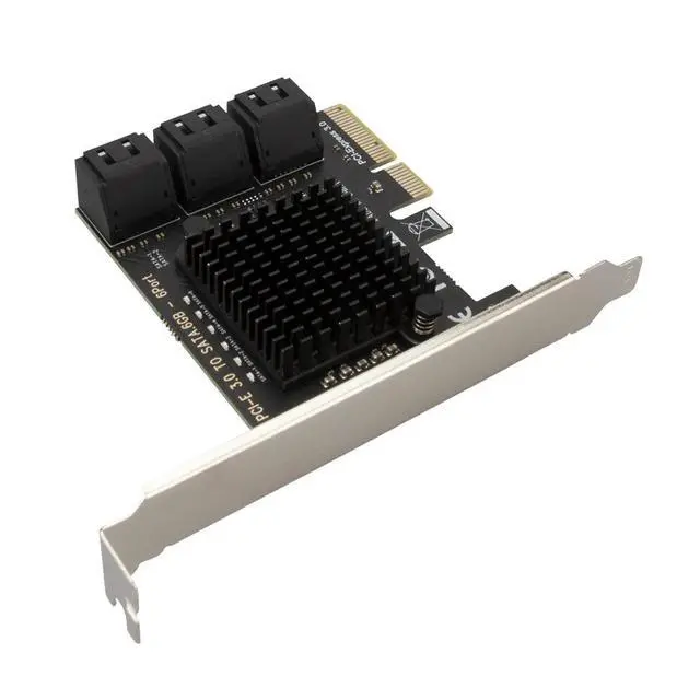 Alt view image 4 of 7 - 6-Port PCIe to SATA 3.0 Expansion Card ASMedia ASM1166 Chipset, 6Gbps Transfer Speed, PCI-Express 3.0 Gen3 x4, SATA III Adapter for HDD/SSD Storage