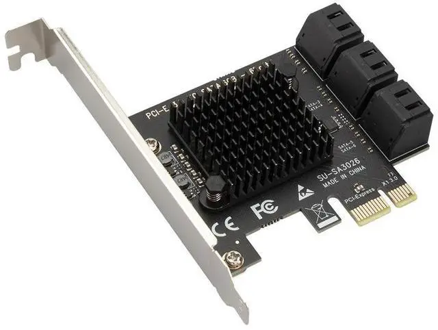 Main image of 6-Port PCIe to SATA 3.0 Expansion Card ASMedia ASM1166 Chipset, 6Gbps Transfer Speed, PCI-Express 3.0 Gen3 x4, SATA III Adapter for HDD/SSD Storage