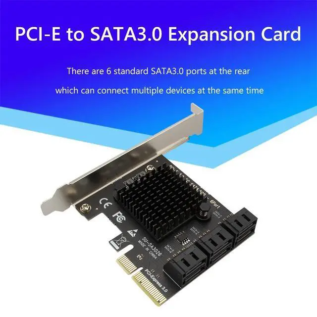 Alt view image 5 of 7 - 6-Port PCIe to SATA 3.0 Expansion Card ASMedia ASM1166 Chipset, 6Gbps Transfer Speed, PCI-Express 3.0 Gen3 x4, SATA III Adapter for HDD/SSD Storage