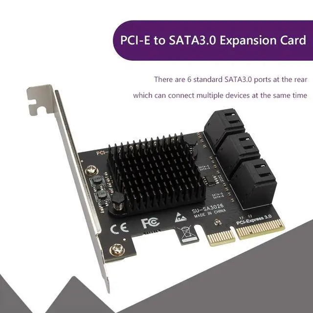 Alt view image 6 of 7 - 6-Port PCIe to SATA 3.0 Expansion Card ASMedia ASM1166 Chipset, 6Gbps Transfer Speed, PCI-Express 3.0 Gen3 x4, SATA III Adapter for HDD/SSD Storage