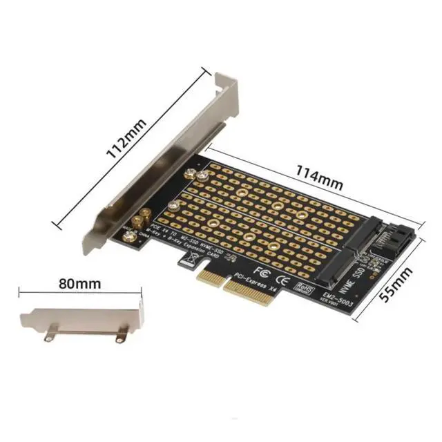 Alt view image 2 of 7 - NVMe to PCIe 4.0 Adapter Card M.2 NVMe SSD to PCI-E 4.0 x4 Expansion Card, Desktop Solid State Drive Converter, Supports 2230/2242/2260/2280 NVMe Drives