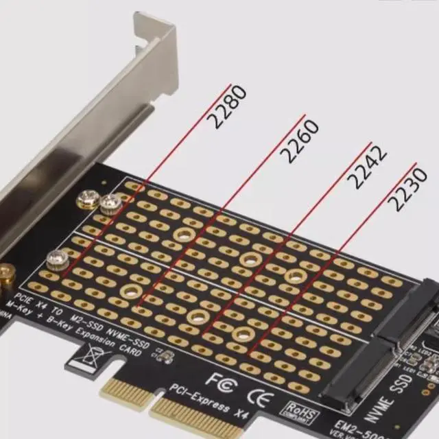 Alt view image 7 of 7 - NVMe to PCIe 4.0 Adapter Card M.2 NVMe SSD to PCI-E 4.0 x4 Expansion Card, Desktop Solid State Drive Converter, Supports 2230/2242/2260/2280 NVMe Drives