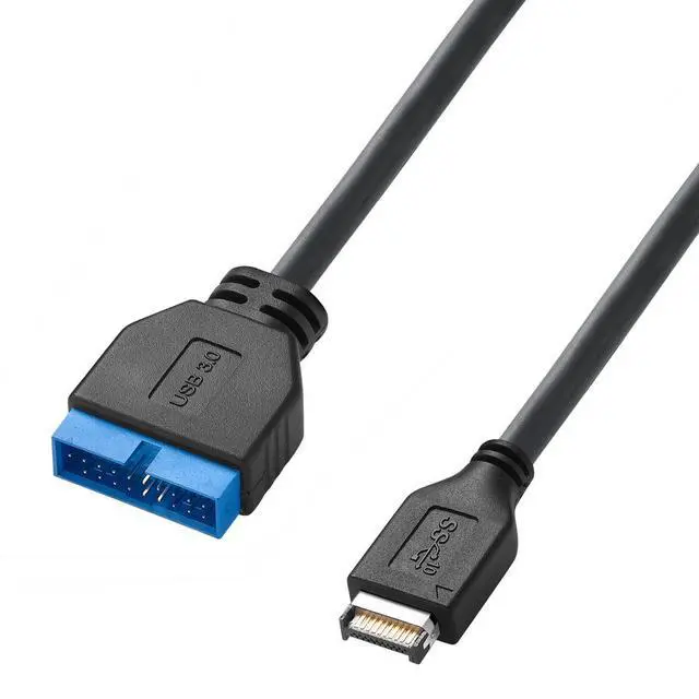Alt view image 2 of 5 - USB 3.1 Type-E Male to IDC 20-Pin Male Extension Cable Motherboard Front Panel Adapter, Rear I/O to Chassis Connector, Computer Internal Extension Cord for Case Front Ports