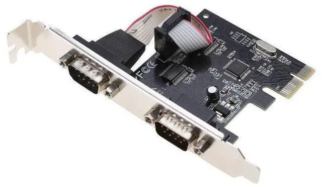 Main image of PCIe to 2-Port RS232 Serial Card 9-Pin COM Port Expansion Adapter, WCH382L Chipset, Parallel Port Converter, PCI-E to DB9 Serial Interface Card for Desktop PC