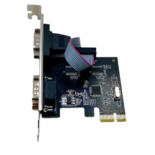 Alt view image 4 of 7 - PCIe to 2-Port RS232 Serial Card 9-Pin COM Port Expansion Adapter, WCH382L Chipset, Parallel Port Converter, PCI-E to DB9 Serial Interface Card for Desktop PC