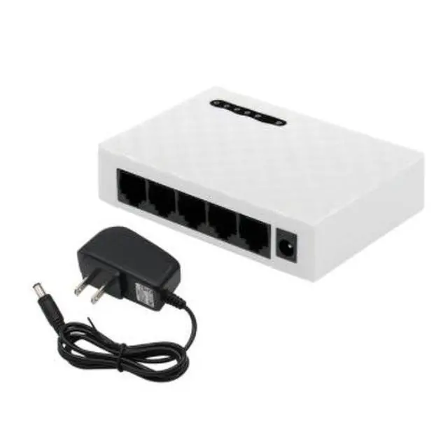 Alt view image 2 of 5 - 5-Port Gigabit Ethernet Switch Home Network Hub RJ45 Switch, Gigabit Network Splitter, Plug-and-Play Desktop Switch for LAN Expansion, 10/100/1000Mbps - white