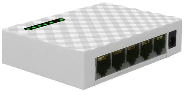 Main image of 5-Port Gigabit Ethernet Switch Home Network Hub RJ45 Switch, Gigabit Network Splitter, Plug-and-Play Desktop Switch for LAN Expansion, 10/100/1000Mbps - white