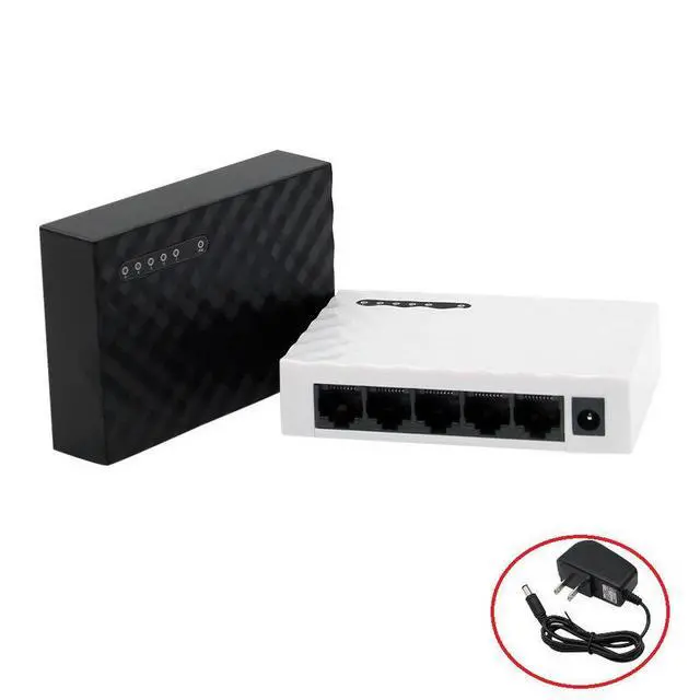 Alt view image 4 of 6 - 5-Port Gigabit Ethernet Switch Home Network Hub RJ45 Switch, Gigabit Network Splitter, Plug-and-Play Desktop Switch for LAN Expansion, 10/100/1000Mbps - black