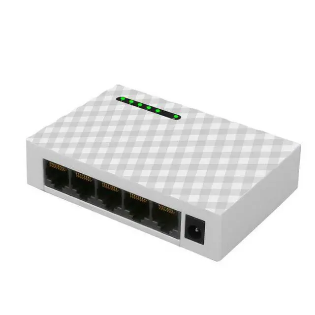 Alt view image 5 of 5 - 5-Port Gigabit Ethernet Switch Home Network Hub RJ45 Switch, Gigabit Network Splitter, Plug-and-Play Desktop Switch for LAN Expansion, 10/100/1000Mbps - white