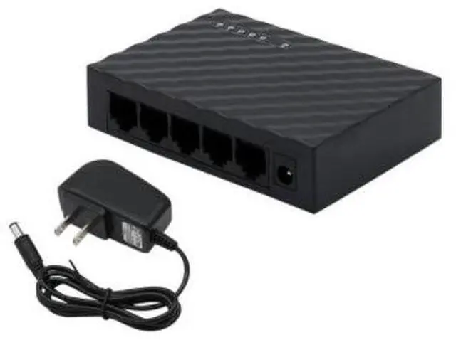 Main image of 5-Port Gigabit Ethernet Switch Home Network Hub RJ45 Switch, Gigabit Network Splitter, Plug-and-Play Desktop Switch for LAN Expansion, 10/100/1000Mbps - black