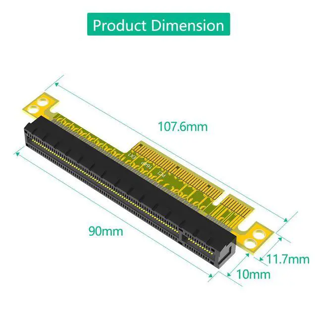 Alt view image 3 of 4 - PCIe 8X to 16X Riser Card PCI-E 4X / 16X Slot Adapter, Graphics Card Extender, Protective Converter Card for GPU, Direct Plug-in Slot Extension Board