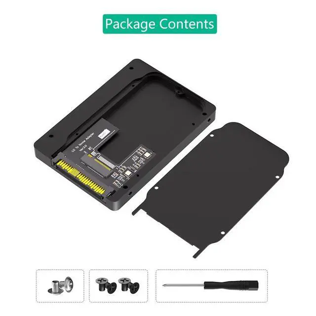 Alt view image 7 of 7 - PCIe 3.0 NVMe M-Key M.2 to U.2 Adapter SFF-8639 Converter Card, Full Aluminum U.2 SSD Enclosure, 2.5" U.2 Hard Drive Adapter for NVMe SSD