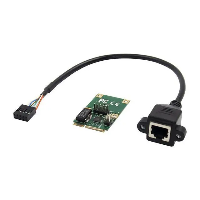 Alt view image 3 of 6 - Mini PCIe Gigabit Network Card 1000M RJ45 Wired LAN Adapter for Desktop / Mini Computers, Full-Height / Half-Height Form Factor, 10/100/1000Mbps - Straight needle style