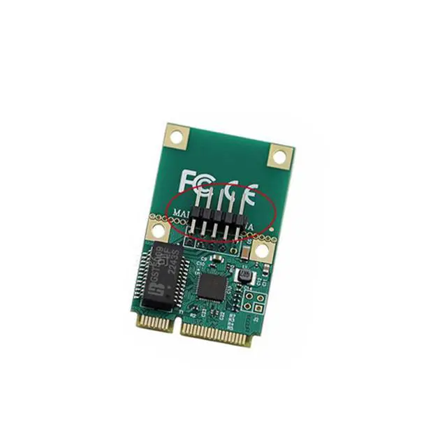 Alt view image 4 of 4 - Mini PCIe Gigabit Network Card 1000M RJ45 Wired LAN Adapter for Desktop / Mini Computers, Full-Height / Half-Height Form Factor, 10/100/1000Mbps - Curved needle style