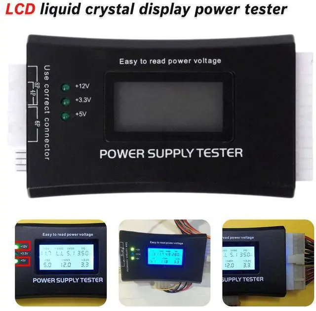 Main image of ATX Power Supply Tester with LCD Display PSU Diagnostic Card, PC Power Supply Detection Instrument, Voltage Tester for Computer Power Supply