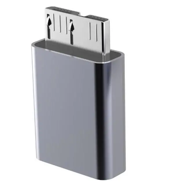 Alt view image 2 of 6 - Aluminum Alloy Type-C Female to Micro-B USB 3.0 Male Adapter USB-C to Micro USB 3.0 Converter for Mac, Laptop, and Mobile Hard Drive Enclosure Connection