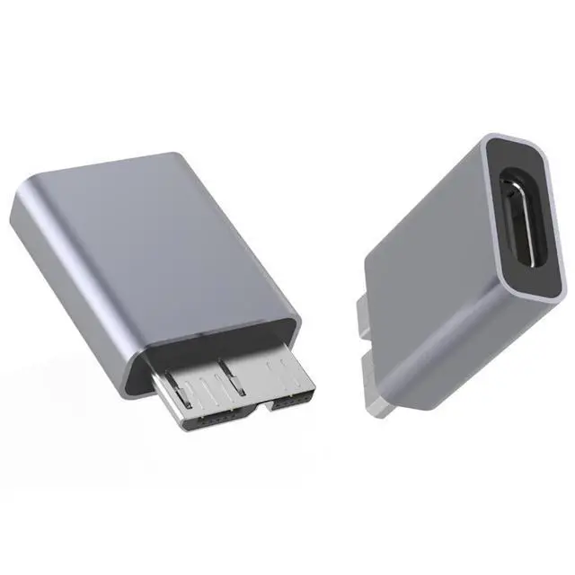 Alt view image 4 of 6 - Aluminum Alloy Type-C Female to Micro-B USB 3.0 Male Adapter USB-C to Micro USB 3.0 Converter for Mac, Laptop, and Mobile Hard Drive Enclosure Connection