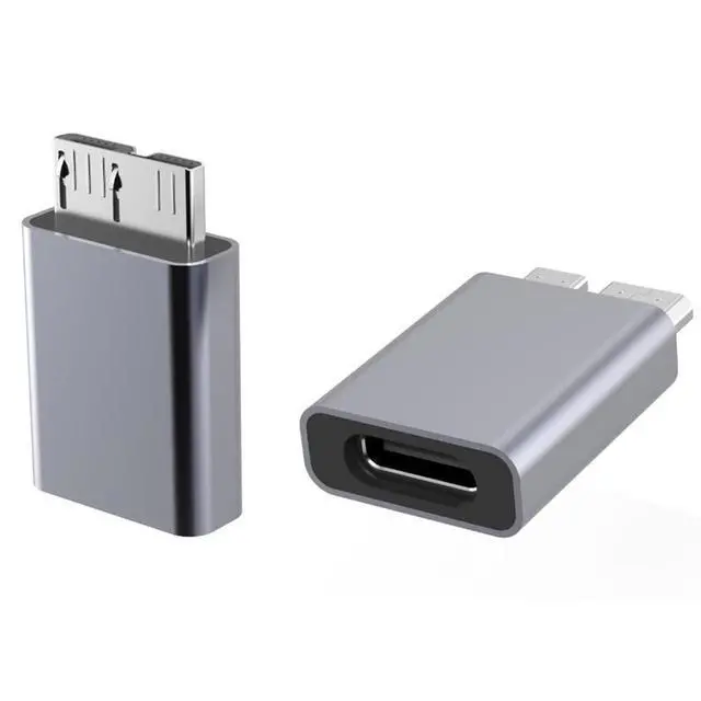Alt view image 5 of 6 - Aluminum Alloy Type-C Female to Micro-B USB 3.0 Male Adapter USB-C to Micro USB 3.0 Converter for Mac, Laptop, and Mobile Hard Drive Enclosure Connection