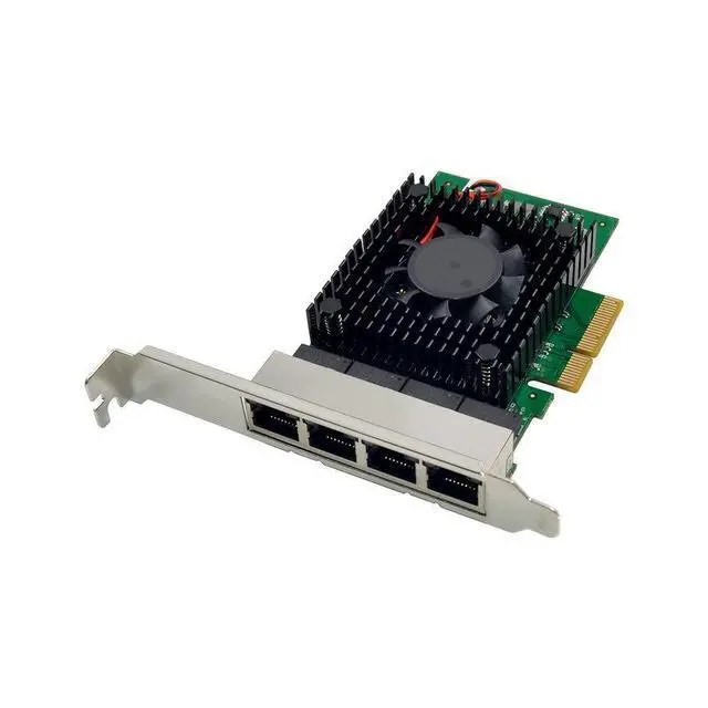 Alt view image 2 of 5 - Intel I225 Chip PCIe x4 2.5G 4-Port Server Network Card 2500Mbps Quad RJ45 Gigabit Ethernet Adapter, 4 x 2.5G LAN Ports, Industrial Camera / Server / Desktop