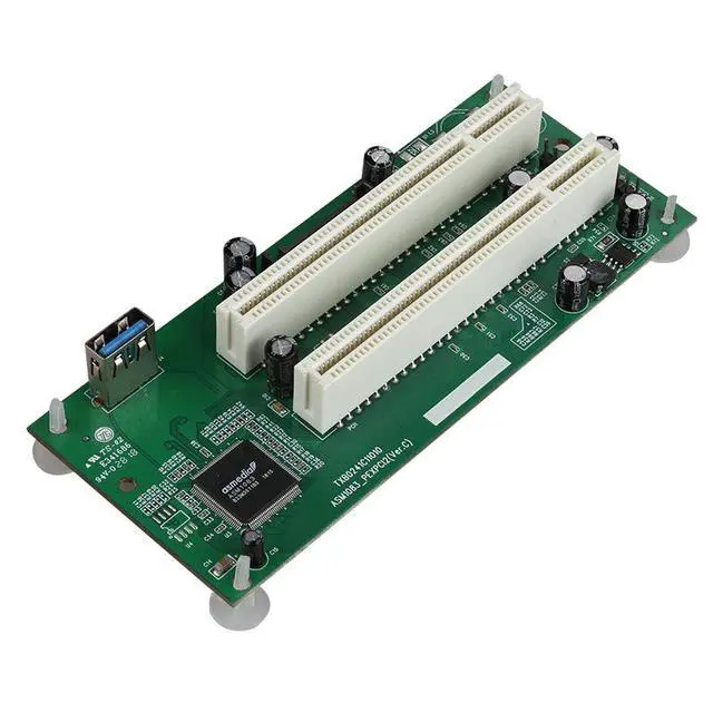 Alt view image 2 of 6 - 2-Port PCIe to PCI Adapter PCI-E to Dual PCI Slot Expansion Card, Supports Capture Card / Tax Card / Sound Card / USB PCI Card, Desktop Bridge Converter