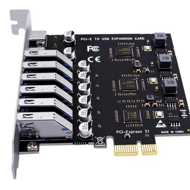 Alt view image 3 of 7 - 8-Port USB 3.2 PCIe Expansion Card PCI-E to USB 3.2 Adapter with Type-C & 19-Pin Header, NEC Chipset, Desktop Internal Hub for Front Panel / Back Panel