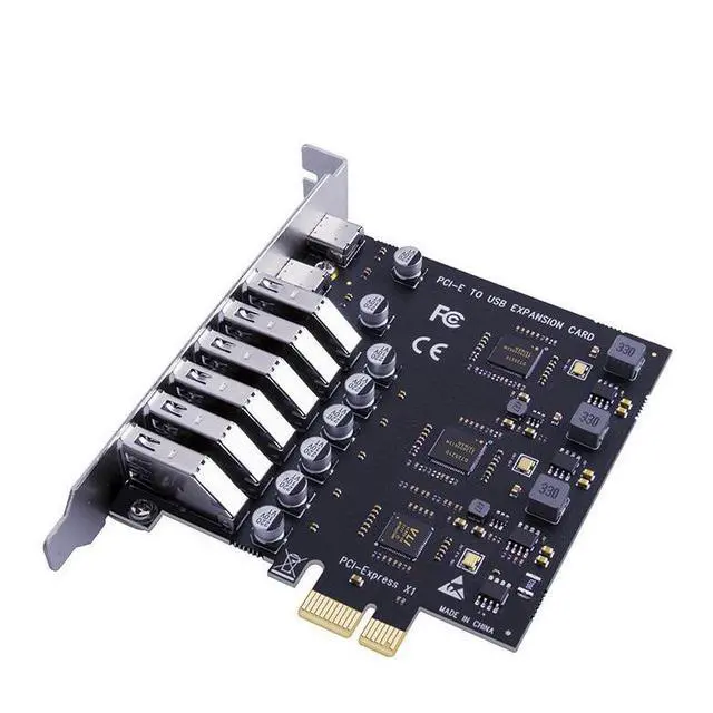 Alt view image 7 of 7 - 8-Port USB 3.2 PCIe Expansion Card PCI-E to USB 3.2 Adapter with Type-C & 19-Pin Header, NEC Chipset, Desktop Internal Hub for Front Panel / Back Panel