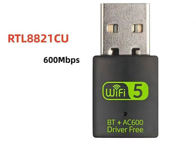 Main image of 600Mbps Dual-Band USB Bluetooth WiFi Adapter 2-in-1 Wireless Network Card with Bluetooth, Driver-Free for Desktop / Laptop PC, 2.4G / 5G WiFi + BT Combo