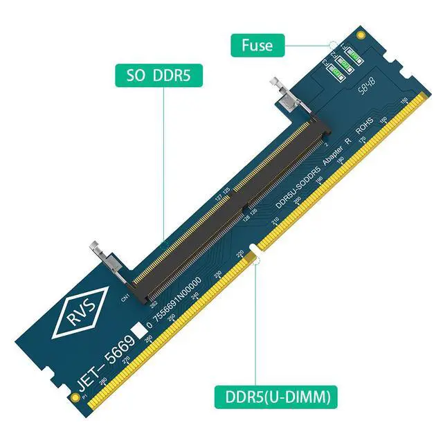Alt view image 2 of 6 - DDR5 Laptop Memory Slot to DDR5 Desktop Adapter Card SO-DDR5 to DDR5 Adapter (RVS)