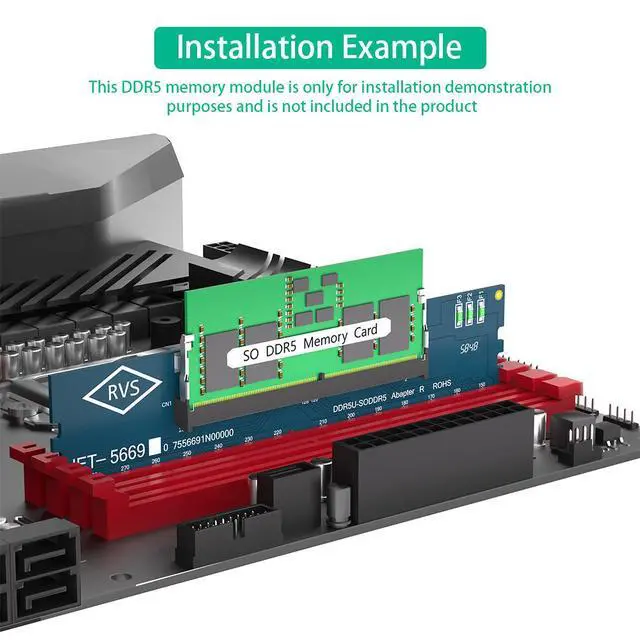 Alt view image 6 of 6 - DDR5 Laptop Memory Slot to DDR5 Desktop Adapter Card SO-DDR5 to DDR5 Adapter (RVS)