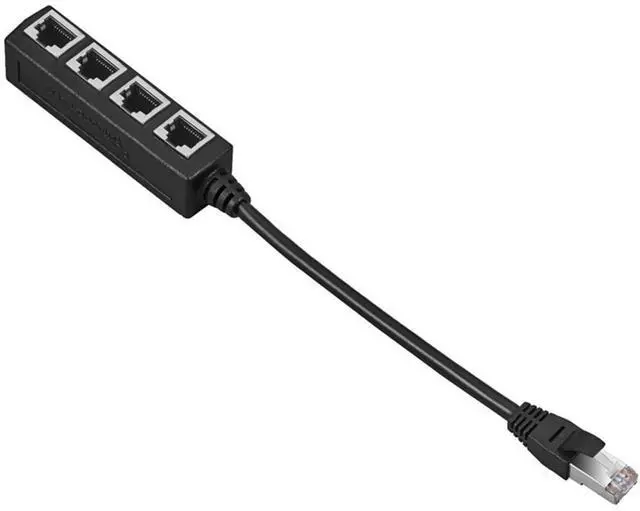 Alt view image 4 of 5 - RJ45 1-to-4 Ethernet Splitter Cable 1 Male to 4 Female Ports LAN Network Adapter, Multi-Port Distribution Splitter for Ethernet Connection Hub