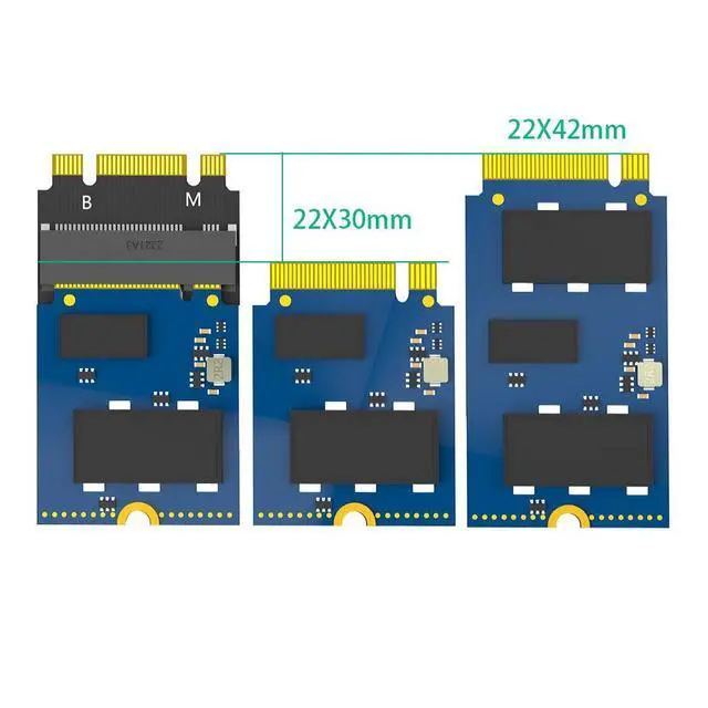 Alt view image 6 of 6 - M.2 SSD 2230 to 2240 Extension Adapter NVMe / NGFF M.2 SSD Length Extender Bracket, 22x30mm to 22x42mm Converter for M.2 2230 SSD to 2240 Slot
