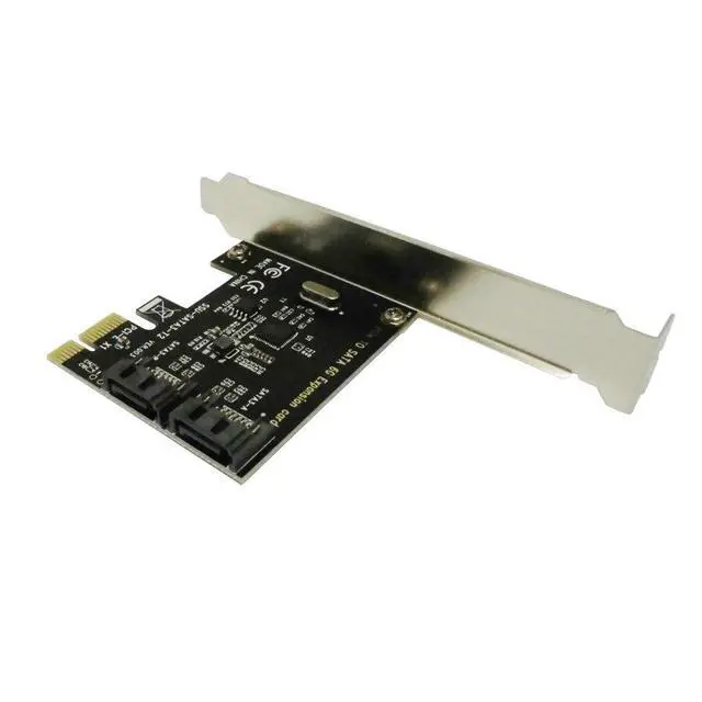 Alt view image 3 of 7 - PCIe to 2-Port SATA 3.0 Expansion Card PCI-E to SATA III Adapter for SSD / HDD, Desktop SATA Controller Card for Storage Upgrade