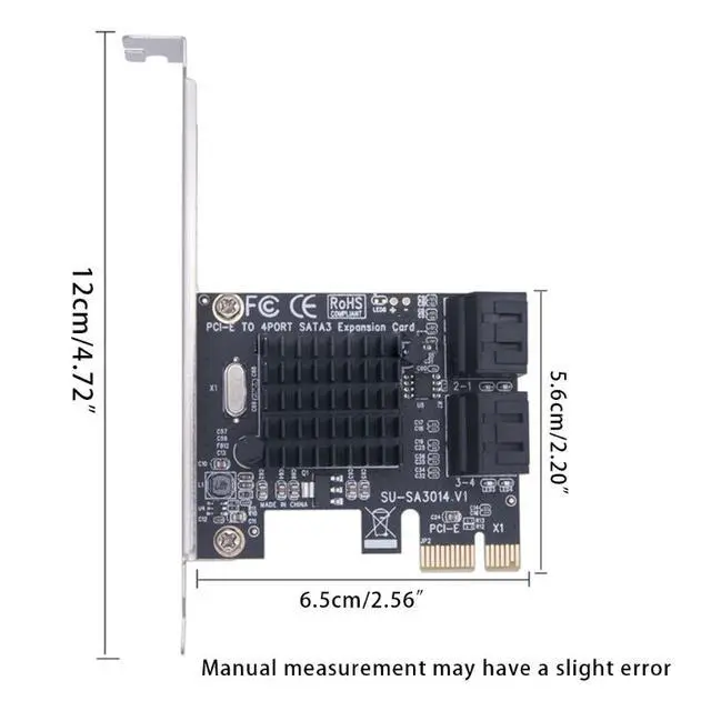 Alt view image 6 of 6 - 4-Port SATA 3.0 PCIe Card 6Gbps SATA III Expansion Adapter, IPFS / NAS Storage Extension Card, 9215 Support for Desktop/Server