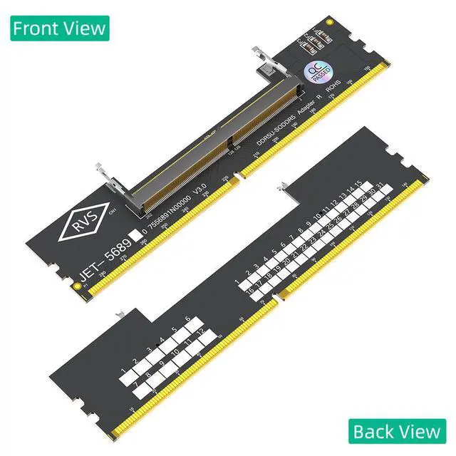 Alt view image 2 of 7 - Upgraded DDR5 SO-DIMM to Desktop DIMM Adapter Laptop DDR5 RAM to PC Motherboard Test Card, Notebook Memory to Desktop Converter for Testing