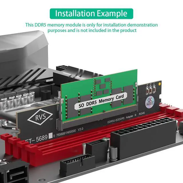 Alt view image 7 of 7 - Upgraded DDR5 SO-DIMM to Desktop DIMM Adapter Laptop DDR5 RAM to PC Motherboard Test Card, Notebook Memory to Desktop Converter for Testing