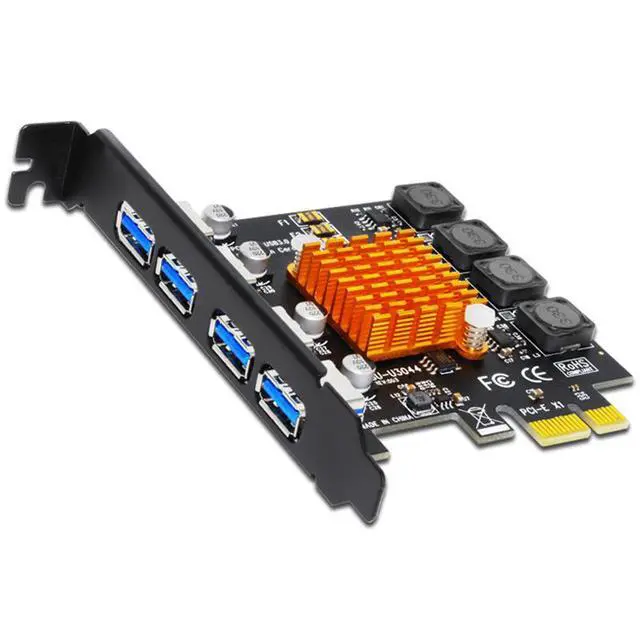 Alt view image 2 of 6 - PCI-E to 4 x USB 3.0 Card High-Speed Desktop Expansion Adapter, NEC Chipset, 4 Rear USB 3.0 Ports, Bus-Powered (No Extra Power)