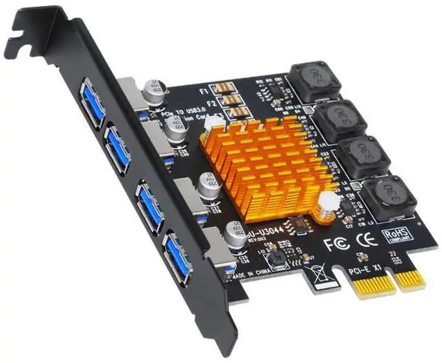 Main image of PCI-E to 4 x USB 3.0 Card High-Speed Desktop Expansion Adapter, NEC Chipset, 4 Rear USB 3.0 Ports, Bus-Powered (No Extra Power)