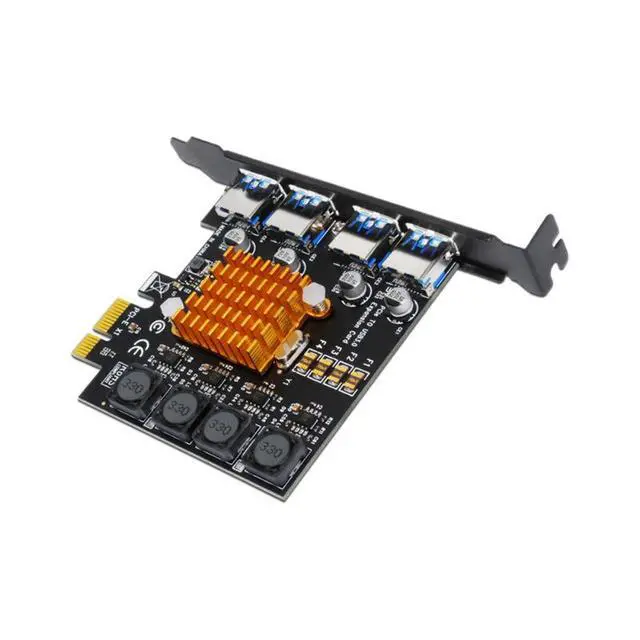 Alt view image 4 of 6 - PCI-E to 4 x USB 3.0 Card High-Speed Desktop Expansion Adapter, NEC Chipset, 4 Rear USB 3.0 Ports, Bus-Powered (No Extra Power)