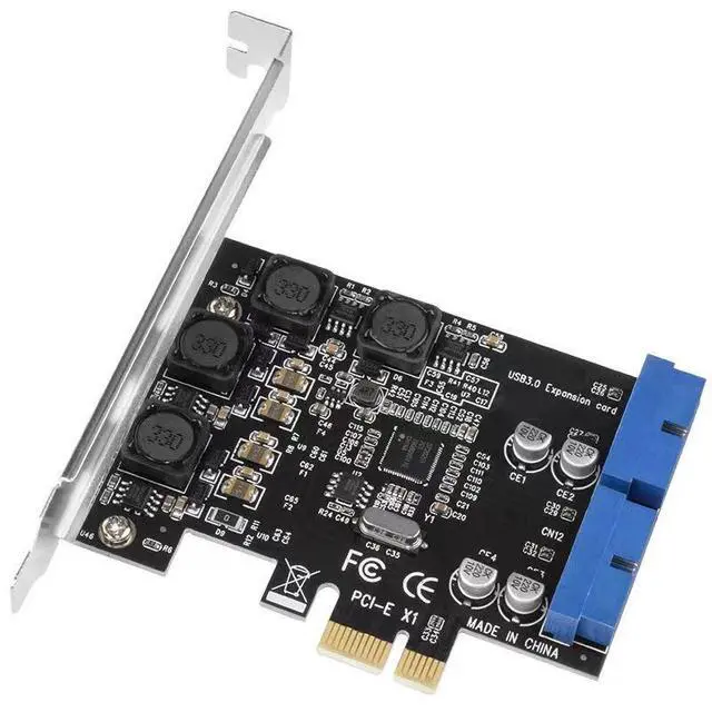 Alt view image 2 of 4 - Desktop USB 3.0 Front Panel Expansion Card PCIe to USB 3.0 Adapter with 19/20-Pin Internal Header, NEC Chipset, for Case Front Ports / Motherboard Upgrade