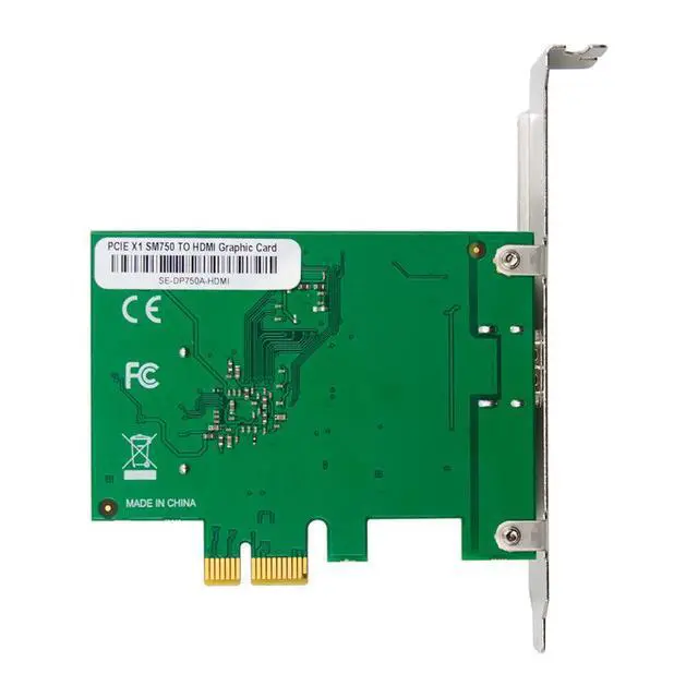 Alt view image 2 of 5 - PCIe x1 to Single HDMI Embedded Graphics Card SM750 2D Multimedia Video Adapter, Industrial Display Card for Digital Signage / Kiosk / Embedded Systems