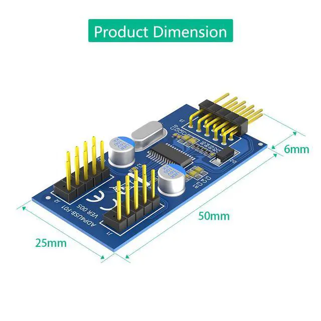 Alt view image 5 of 6 - USB 2.0 9-Pin 1-to-2 Header Splitter Motherboard USB Internal Adapter, 1 x 9-Pin Female to Dual 9-Pin Female, DuPont USB Expansion Cable