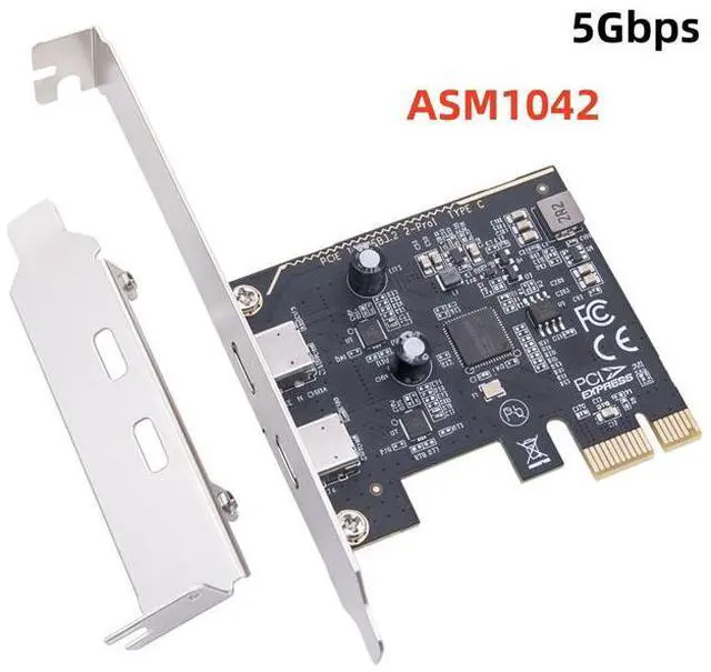 Main image of PCI-E to 2 x Type-C USB 3.2 Card Desktop High-Speed USB-C Expansion Adapter, Dual USB 3.2 Gen2 Ports, PCIe Converter, Bus-Powered