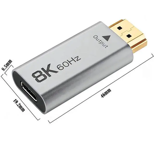 Alt view image 2 of 6 - USB-C Female to HDMI Male Adapter 8K@60Hz 4K@120Hz, Type-C to HDMI Converter, SyncMOS 7100 Chipset, 8K Display Adapter for PC / Laptop / Tablet