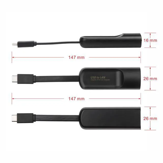 Alt view image 5 of 6 - Type-C to RJ45 Gigabit Ethernet Adapter 1000Mbps Wired Network Converter, Driver-Free, USB-C to LAN Dongle for MacBook / Laptop / Tablet, Stable Internet